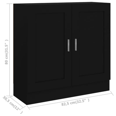 Kirjahylly musta 82,5x30,5x80 cm tekninen puu