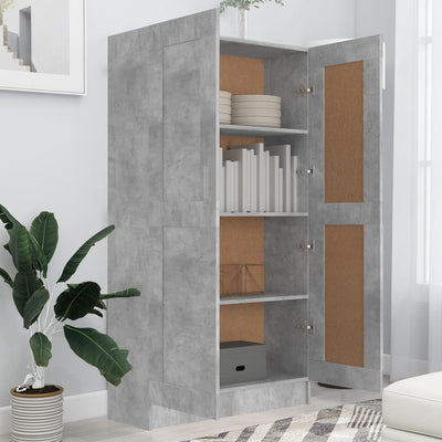 Kirjahylly betoninharmaa 82,5x30,5x150 cm lastulevy