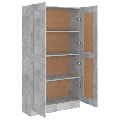 Kirjahylly betoninharmaa 82,5x30,5x150 cm lastulevy