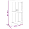 Kirjahylly betoninharmaa 82,5x30,5x150 cm lastulevy