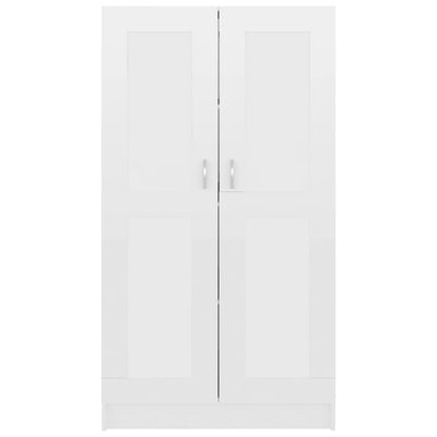 Kirjahylly korkeakiilto valkoinen 82,5x30,5x150 cm tekninen puu