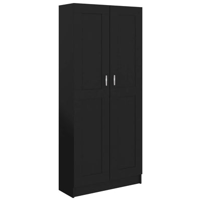 Kirjahylly musta 82,5x30,5x185,5 cm tekninen puu