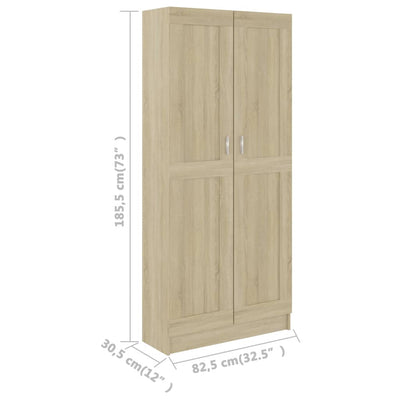 Kirjahylly Sonoma-tammi 82,5x30,5x185,5 cm tekninen puu