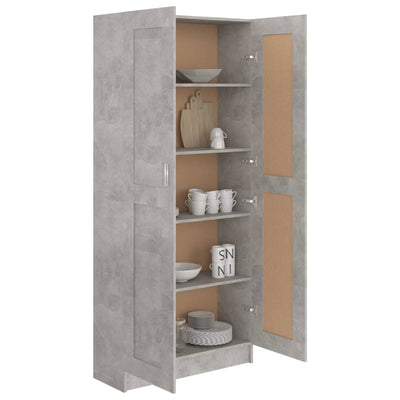 Kirjahylly betoninharmaa 82,5x30,5x185,5 cm tekninen puu