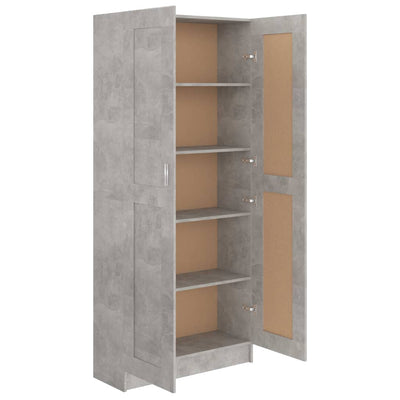 Kirjahylly betoninharmaa 82,5x30,5x185,5 cm tekninen puu