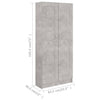 Kirjahylly betoninharmaa 82,5x30,5x185,5 cm tekninen puu