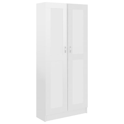 Kirjahylly korkeakiilto valk. 82,5x30,5x185,5 cm tekninen puu