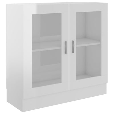 Vitriinikaappi korkeakiilto valk. 82,5x30,5x80 cm tekninen puu