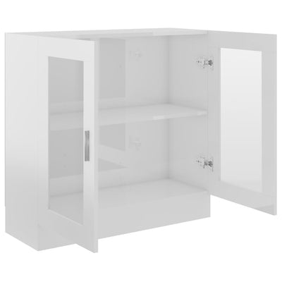 Vitriinikaappi korkeakiilto valk. 82,5x30,5x80 cm tekninen puu
