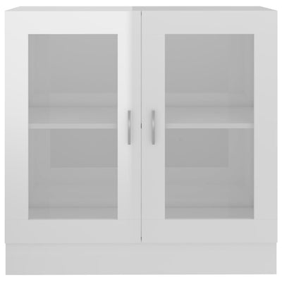 Vitriinikaappi korkeakiilto valk. 82,5x30,5x80 cm tekninen puu