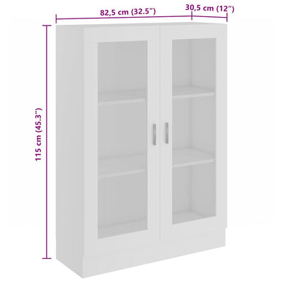 Valkoinen vitriinikaappi Mable 82,5x30,5x115cm (puinen)
