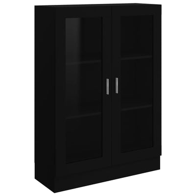 Vitriinikaappi musta 82,5x30,5x115 cm tekninen puu