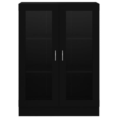 Vitriinikaappi musta 82,5x30,5x115 cm tekninen puu