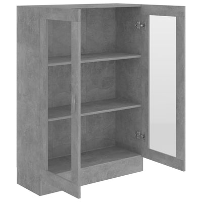 Vitriinikaappi betoninharmaa 82,5x30,5x115 cm tekninen puu