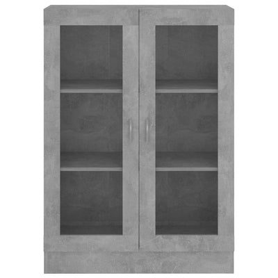 Vitriinikaappi betoninharmaa 82,5x30,5x115 cm tekninen puu