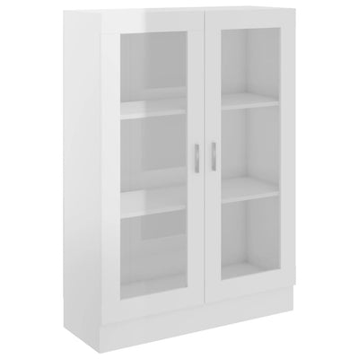 Vitriinikaappi korkeakiilto valk. 82,5x30,5x115 cm tekninen puu