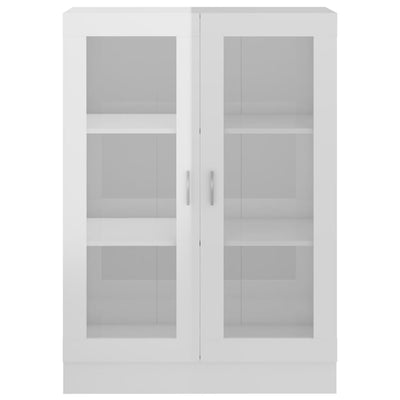Vitriinikaappi korkeakiilto valk. 82,5x30,5x115 cm tekninen puu