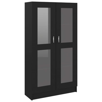 Vitriinikaappi musta 82,5x30,5x150 cm tekninen puu