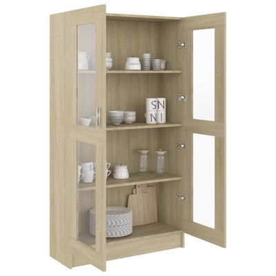 Vitriinikaappi Sonoma-tammi 82,5x30,5x150 cm tekninen puu