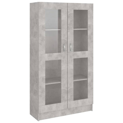 Vitriinikaappi betoninharmaa 82,5x30,5x150 cm tekninen puu