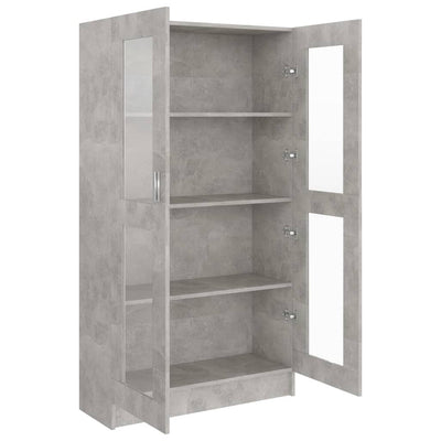 Vitriinikaappi betoninharmaa 82,5x30,5x150 cm tekninen puu