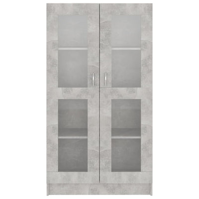 Vitriinikaappi betoninharmaa 82,5x30,5x150 cm tekninen puu