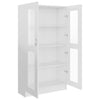Vitriinikaappi korkeakiilto valk. 82,5x30,5x150 cm tekninen puu