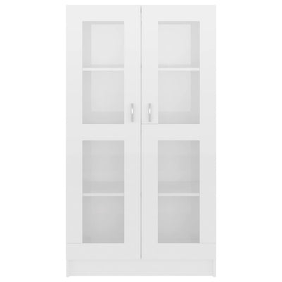 Vitriinikaappi korkeakiilto valk. 82,5x30,5x150 cm tekninen puu