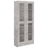 Vitriinikaappi betoninharmaa 82,5x30,5x185,5 cm tekninen puu