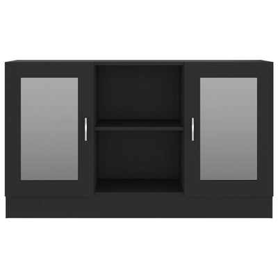 Vitriinikaappi musta 120x30,5x70 cm tekninen puu
