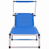 312457 Folding Sun Loungers with Roof 2 pcs Aluminium&Textilene Blue - Vuodevaatteet