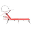 312459 Folding Sun Loungers with Roof 2 pcs Aluminium&Textilene Red - Vuodevaatteet