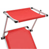 312459 Folding Sun Loungers with Roof 2 pcs Aluminium&Textilene Red - Vuodevaatteet