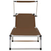 312461 Folding Sun Loungers with Roof 2 pcs Aluminium&Textilene Brown - Vuodevaatteet