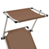 312461 Folding Sun Loungers with Roof 2 pcs Aluminium&Textilene Brown - Vuodevaatteet