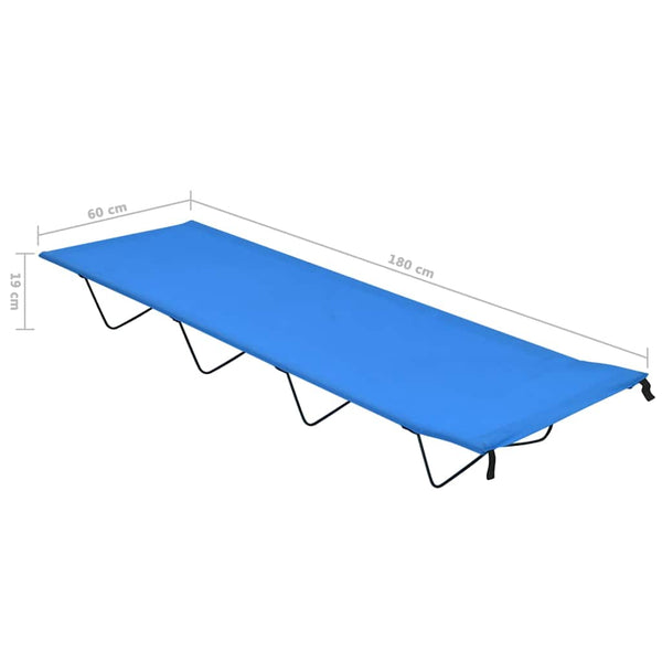 Retkisängyt 2 kpl 180x60x19 cm Oxford-kangas ja teräs sininen