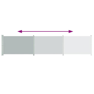 Harmaa sisäänvedettävä terassin sivumarkiisi Snr 140x600cm