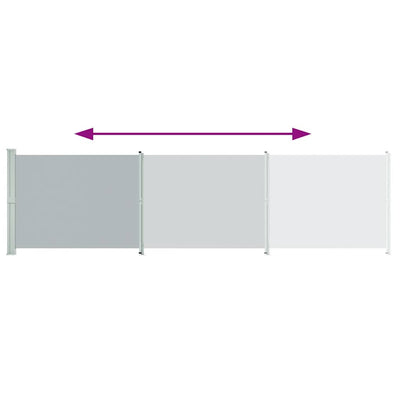 Harmaa sisäänvedettävä terassin sivumarkiisi Snr 600x160cm