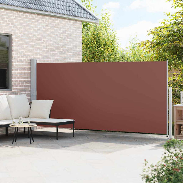 Sisäänvedettävä terassin sivumarkiisi 600x170 cm ruskea