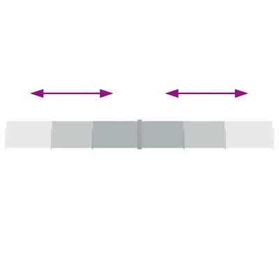 Antrasiitti sisäänvedettävä terassin sivumarkiisi Solimna 140x1200cm