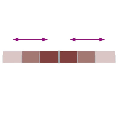 Ruskea sisäänvedettävä terassin sivumarkiisi Solimna 140x1200cm