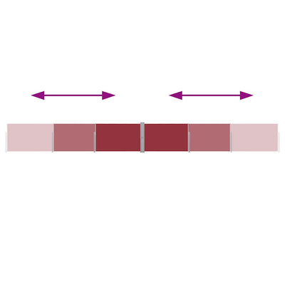 Punainen sisäänvedettävä terassin sivumarkiisi Solimna 140x1200cm