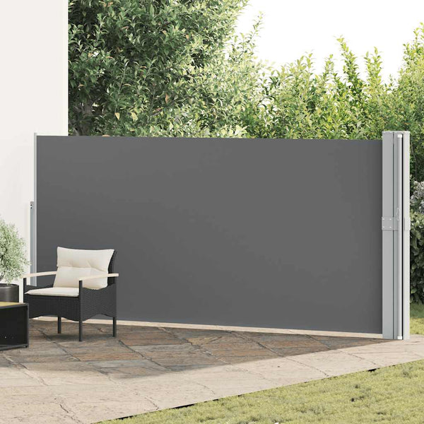 Sisäänvedettävä terassin sivumarkiisi 170x1200 cm antrasiitti