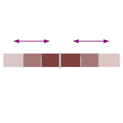 Ruskea sisäänvedettävä terassin sivumarkiisi Snr 170x1200cm