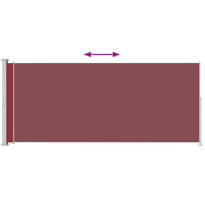 Punainen sisäänvedettävä terassin sivumarkiisi Snr 180x500cm