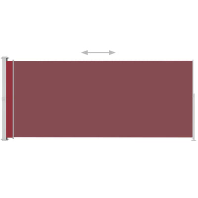 Sisäänvedettävä terassin sivumarkiisi 200x500 cm punainen