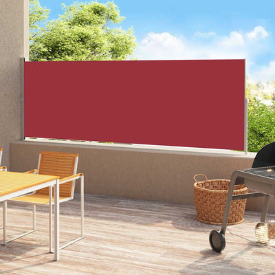 Sisäänvedettävä terassin sivumarkiisi 200x500 cm punainen