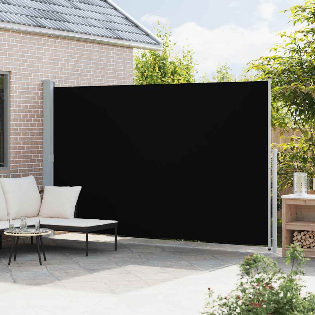 Sisäänvedettävä terassin sivumarkiisi 220x500 cm musta