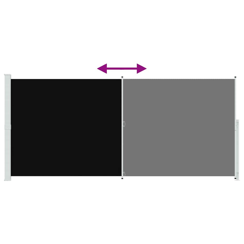 Sisäänvedettävä terassin sivumarkiisi 220x500 cm musta