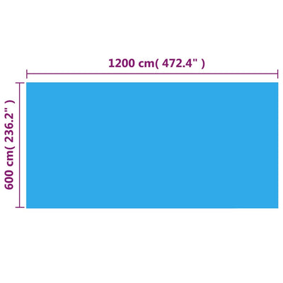 Uima-altaan suoja suorakulmainen 1200x600 cm PE sininen